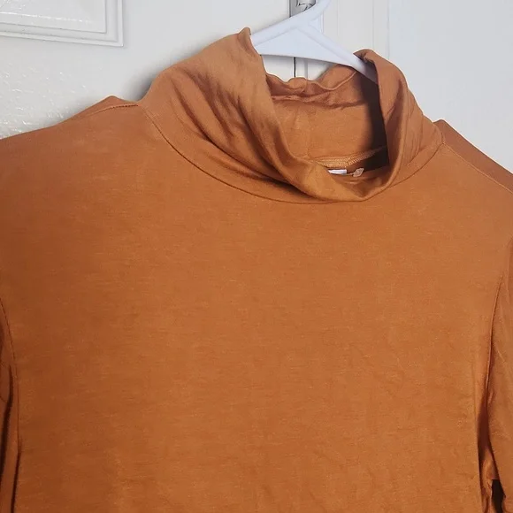Renggli Mockneck Long Sleeve Shirt Ochre Orange Size Large - Picture 7 of 11
